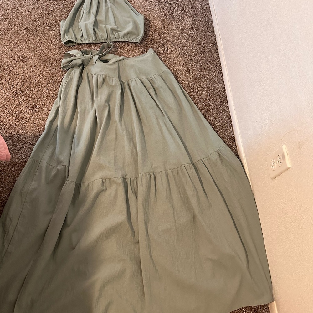 SHEIN Sage Green Two-Piece Set